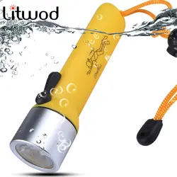 Litwod D506 + Дайвинг светодиодный фонарик 2000LM CREE XP-G Q5 светодиодный водонепроницаемый подводный фонарик лампа