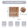 1set Baby Milestone Wooden Block Baby Photography Milestone Memorial Monthly Newborn Commemorative Card Number Photo Accessories ► Photo 2/6