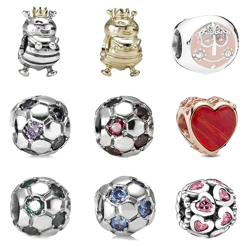 

PDB ZZ 72 925 Sterling Silver Transparent Gem Heart-shaped Red Love Beads, Women's Jewelry Gift, DIY Bracelet Free Shipping.