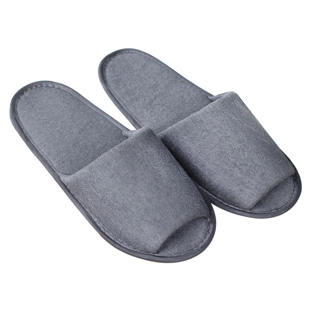 

Men Women Soft Travel Spa Solid Non Disposable Slippers Indoor With Storage Bag Breathable House Foldable Portable Guest Hotel