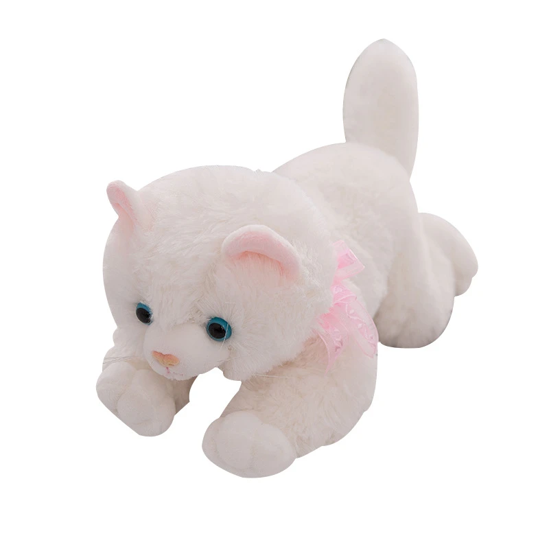 white stuffed kitten