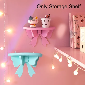 

Home Decor Cartoon Display Sundries Organizer Space Saving Wall Rack Wooden Storage Shelf Multifunction Butterfly Semicircle