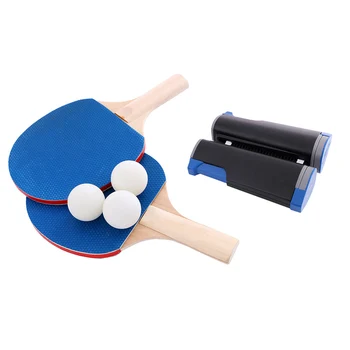 

Training Table Tennis Set Portable Ping Pong 1 Net 2 Bats 3 Balls Supplies for Outdoor Easily Sporting Accessories