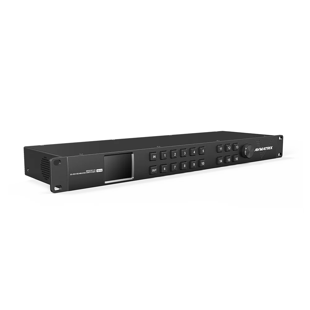 Компактный бесшовный матричный коммутатор Avmatrix с процессором SDI и 16 выходами