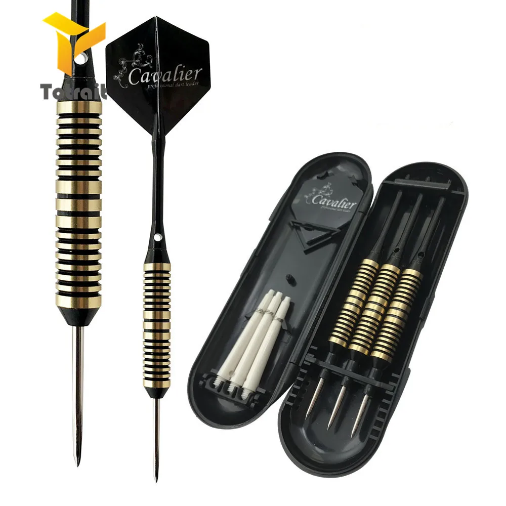 

TOtrait 3pc/lot Professional 22 grams Steel Tip Darts Hard Brass Darts with Free Carry Case High Quality Darts for games