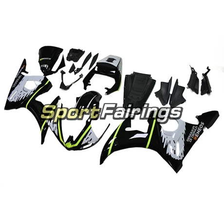 Полные Обтекатели для Yamaha YZF R6 2004 2005 2006 Кузов ABS пластиковые рамы кузова литьевая крышка YZF-600 04 05 06 белый черный - Цвет: Black Silver