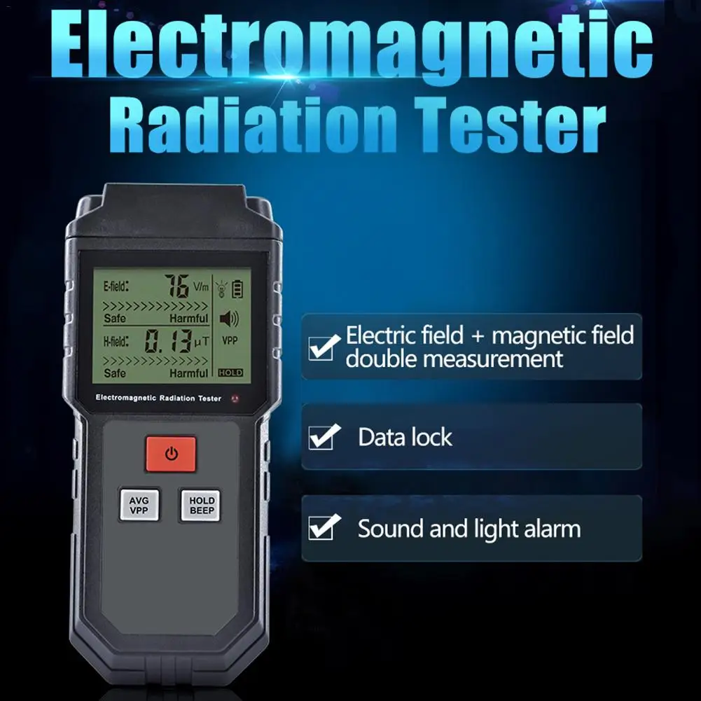 Тестер электромагнитного излучения портативный цифровой ЖК-дисплей электромагнитное поле EMF метр Дозиметр детектор для компьютера телефона