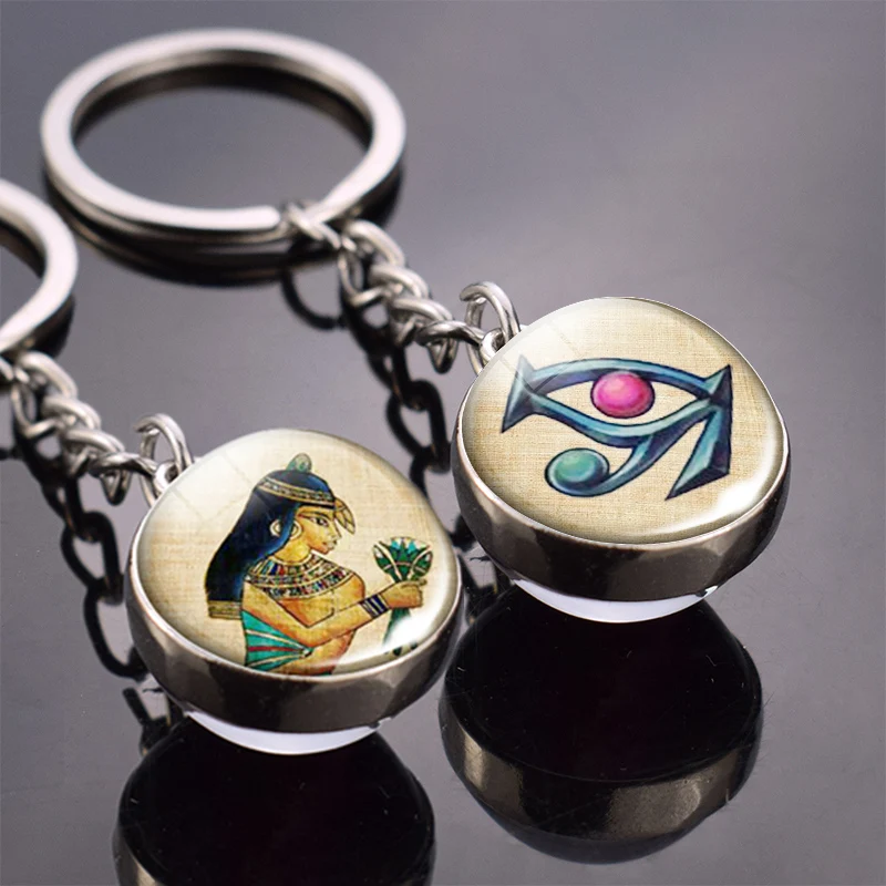 Ancient Egypt Pharaoh Keychain Pendant Jewelry for Archaeologist Gifts