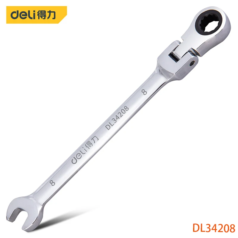 

Deli DL34208 Movable Head Combination Wrench Specification 8mm Ratchet WrenchChrome Vanadium Steel Material Hand Tools Polished