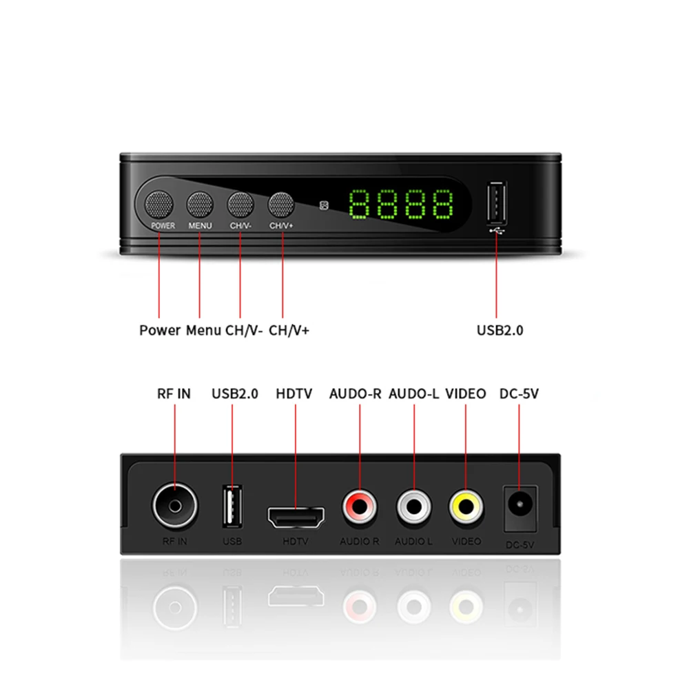 DVB-T2/комплект dvb-t-top Box для цифрового ТВ-тюнера TDT DVBT2 tv Receptor Receiver FTA DVB T2 DVB-C H.264 1080P IP tv USB Wifi VHF/UFH