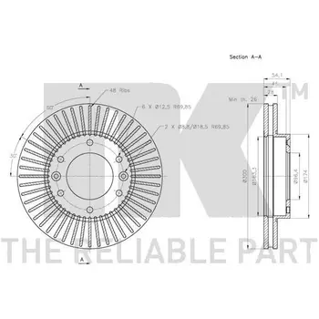 

Disc brake KIA CARNIVAL 06 front vent D = 300mm. NK 203524