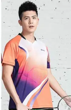 A8813 men 1 shirt Весенне-осенняя новая рубашка для бадминтона с короткими рукавами для мужчин/женщин, спортивные длинные штаны, одежда для настольного тенниса, рубашки для тенниса - Цвет: A8813 men 1 shirt