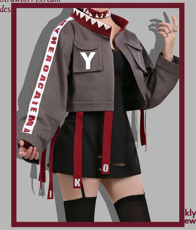 My Hero Academia Himiko Toga Coat Skirt Full Set Synthetic Wig 