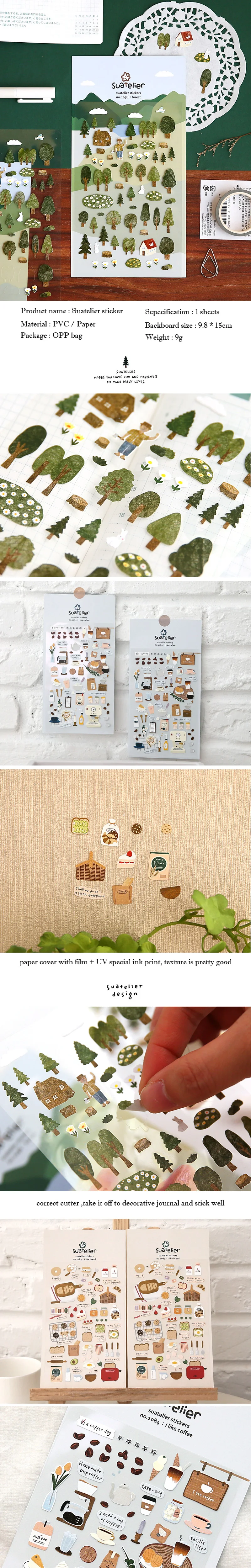 SONIA Daily Paper Sticker DIY Decorative Diary Scrapbook Planner Journal Stickers Kawaii Stationery School Supplies Papeleria