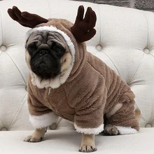 Осенне-зимняя теплая флисовая одежда для собак рождественский костюм для собак комбинезон для щенков куртка для маленьких собак Чихуахуа Мопс одежда