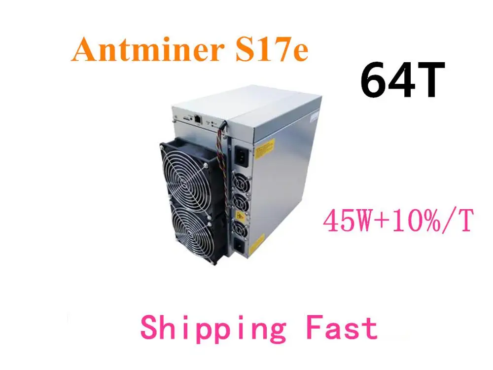 AntMiner S17e 64TH/S With PSU BTC BCH Miner Better Than S9 S15 T17 S17