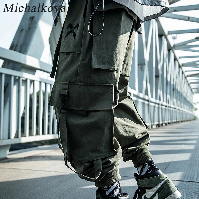 michalkova Paratrooper Japanese military Male Joggers Mens hip hop Pockets Ankel Cargo Pants Men Streetwear Pants Casual cargo pants,military cargo pants,men casual pants