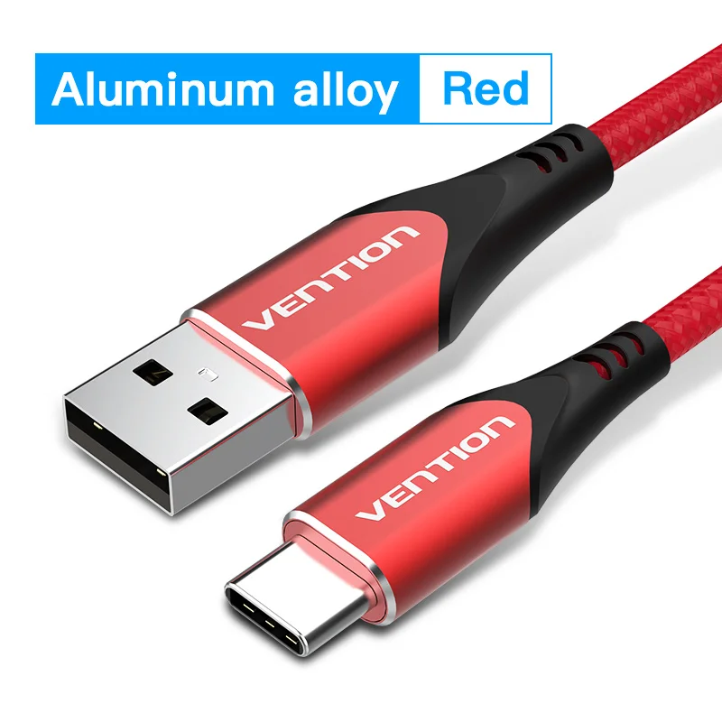 thumbnail image 1 of Cable USB tipo C Vention para Samsung Poco S21, carga rápida 3A, cable de datos USB C para Xiaomi Redmi Note 8, cable tipo C, 1 of 5