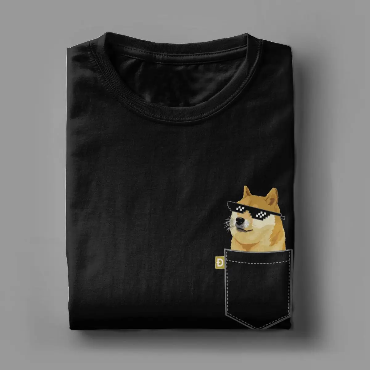 Dogecoin Crypto Doge Coin Faux Pocket T-Shirt for Men Amazing Pure Cotton  Tees Round Neck Short Sleeve T Shirts Graphic Clothes - AliExpress, image size:1200x1200