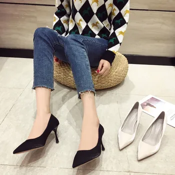 

Pumps Women High Heels Shoes Solid Color Pointed Toe Shallow Mouth Female Shoes Thin Heels Fashion Women Party Shoes