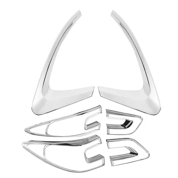 

4Pcs Car Tail Light Cover Trim Frame for Renault Kadjar 2015-2018 & 2x Rear Fog Lights Covers Decoration Lamp Frame