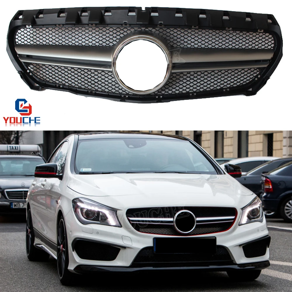 

AMG Style Front Grille Mesh For Mercedes W117 CLA Class 2014 - 2016 Pre-facelift CLA180 CLA200 CLA250 CLA45 AMG 4 MATIC