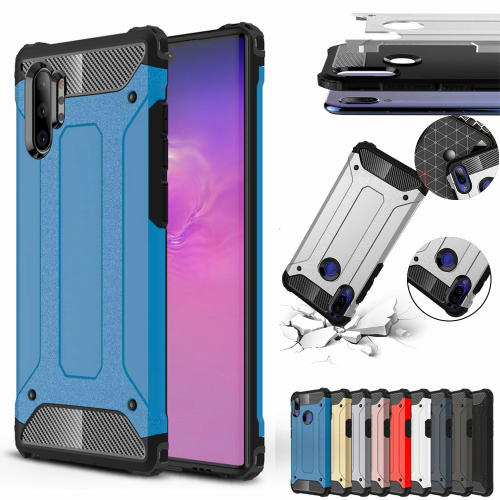 Luxury Armor Case For Samsung Galaxy Note 10 Plus S7 EDGE S8 S9 S10 5G A10 S A20 E A30 A40 A50 A70 A80 A90 Hybrid Rubber Cover |