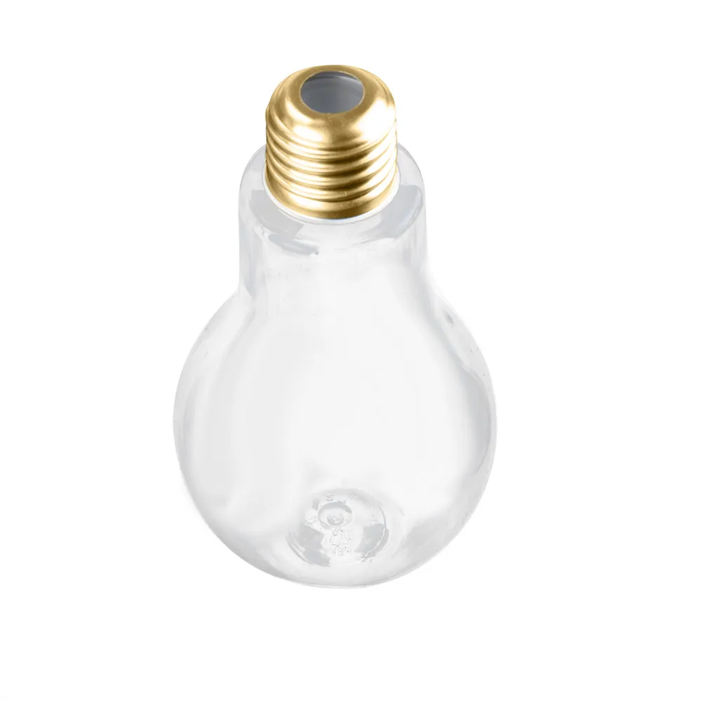 Креативная лампочка кружка с соломкой индивидуальный сок стакан с кока-колой в форме лампочки прозрачная кружка с соломенным мячом чашка студенческий подарок - Цвет: 500ML