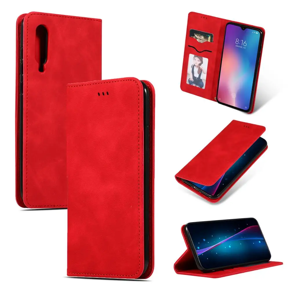Роскошный Флип кожаный чехол для Xiaomi mi 9 Se 9t Red K20 Note 7 6 Pro мягкий держатель карт на