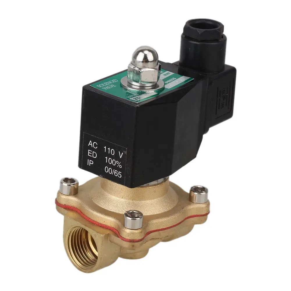 

AC 110V 1/2"" VITON Solid Coil Electric Solenoid Valve Gas Water Fuels Air Solid Coil Normally Closed Type
