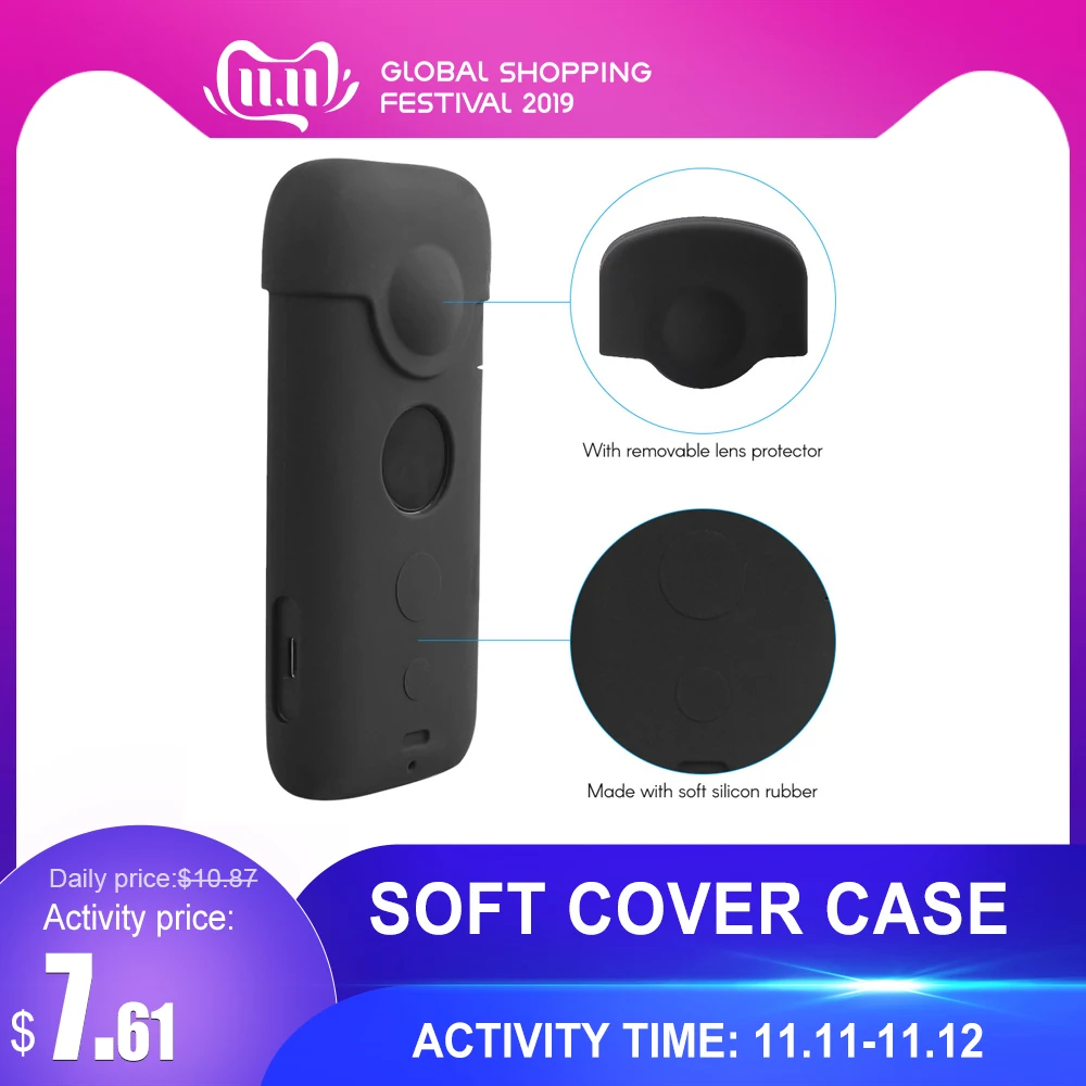 

Soft Silicon Camera Cover Shell Protector Travel Case with Lens Protecting Cover for Insta360 One X Action Camera Accessories