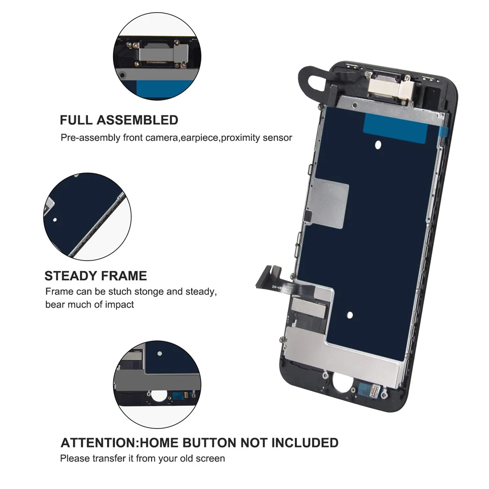 AAA+++ ЖК-дисплей для iPhone 8 Plus 3D сенсорный экран дигитайзер Датчик приближения с фронтальной камерой динамик