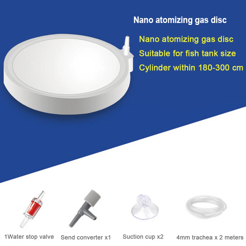 45-200mm Fish Tank Air Bubble Stone Aquarium Aerator Pond Pump Air Stone Bubble Nano Gas Plate Oxygen Pump Gas