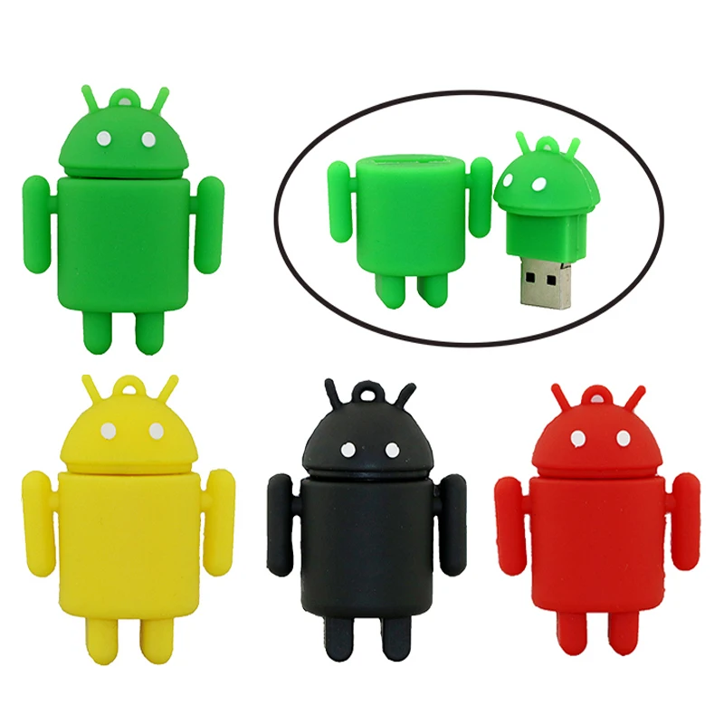 Lovely Android Robot USB Flash Drive 64GB Pendrive 4GB 8GB 16GB 32GB 128GB 256GB 2.0 Pen Cle Memoria Stick Disk | Компьютеры и офис