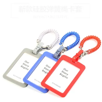 

2pcs Silicone Spring Rope Card Holder Tag Sign Trendy Bus Card Holder Travel Hand Luggage Tag Boarding Pass Travel Accessories