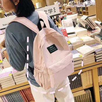 

WJ2676 High school students campus simple and versatile canvas backpack