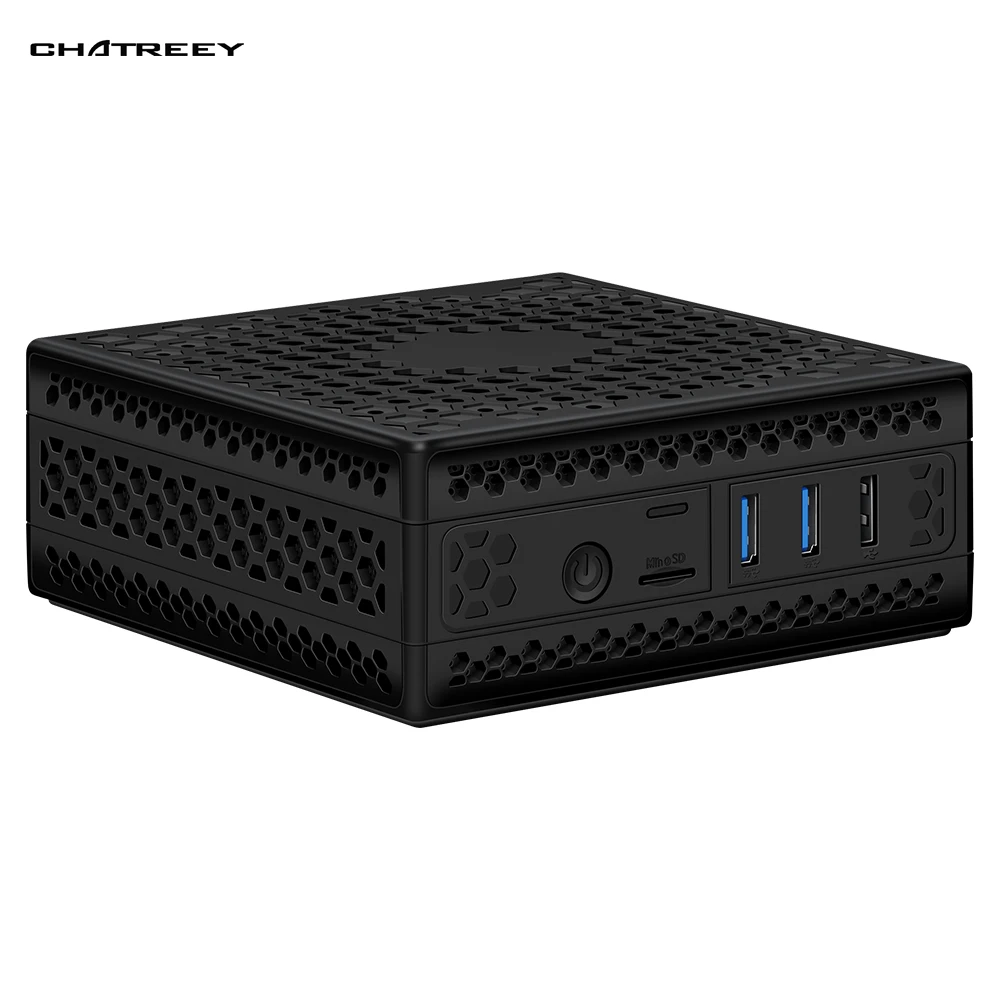 Chatreey AC1 Z безвентиляторный мини ПК intel J3455 J4125 Quad core windows 10 linux Двойной HDMI