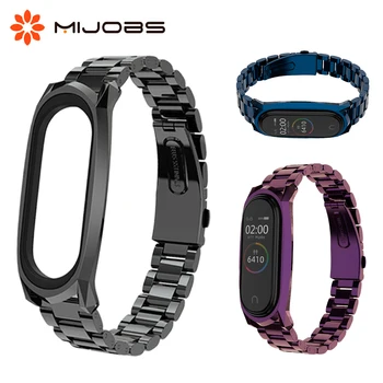 

Mijobs Mi Band 5 Wrist Strap Metal for Xiaomi Mi Band 4 3 Smart Watch Wristband Screwless Stainless Steel Miband 5 Band Bracelet