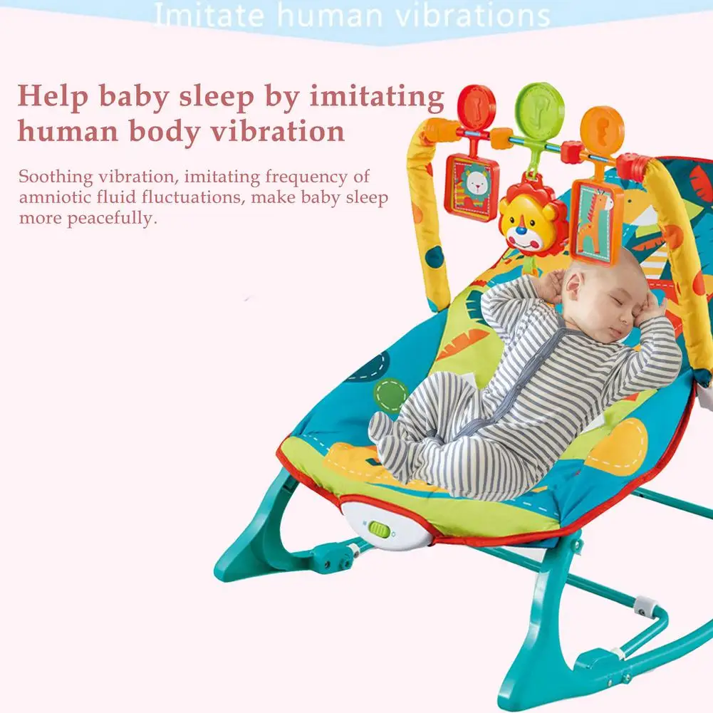 Newborns Baby Rocking Chair Sleeping Cradle Bed Infant Bouncer With Hanging Rattle Toys Swing