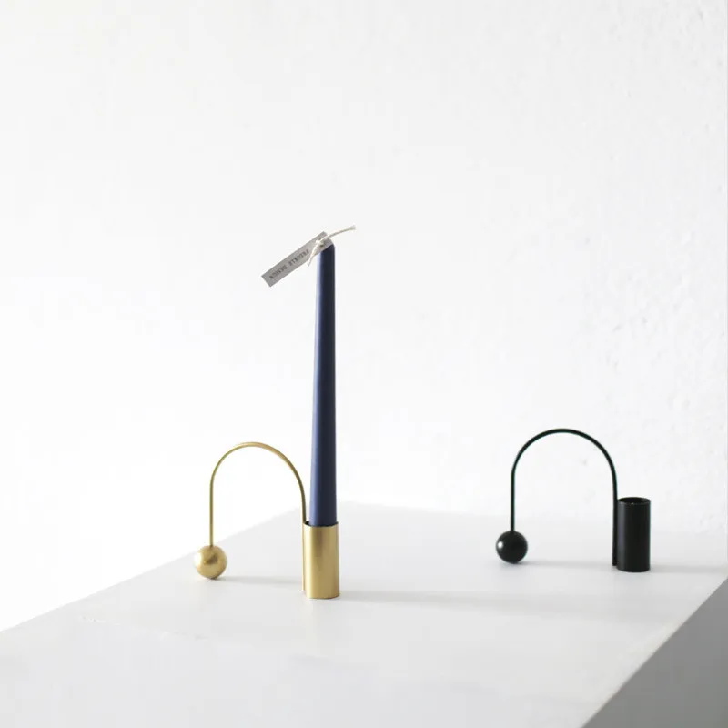 

U-shaped Gold Candle Holders Nordic Minimalist Balance Geometric Candlestick Wedding Centerpieces Decoration Metal Candle Holder