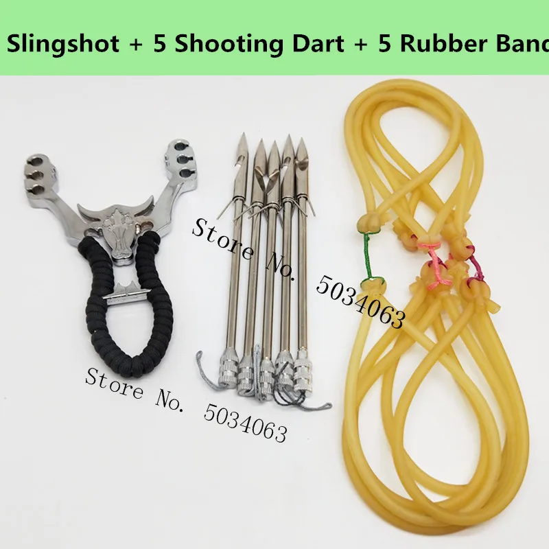 

Outdoor Shooting Fish Accessories Set 2020 Professional Shooting Alloy Slingshot Black Twine Powerful Catapult and Rubber Band