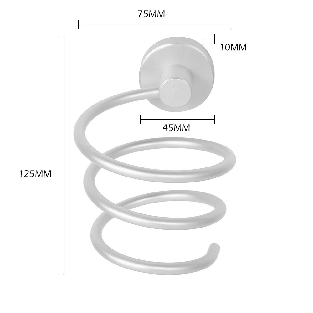 Спиральный настенный фен-стойка Органайзер Алюминиевый выпрямитель для волос держатель для ванной комнаты полка для туалетной комнаты