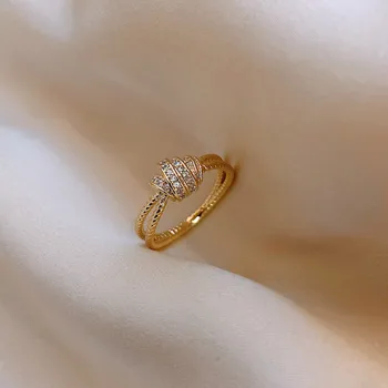 

2020 South Korean New Fashion Style Ring Female Adjustable Index Ring Simple Twining Ring