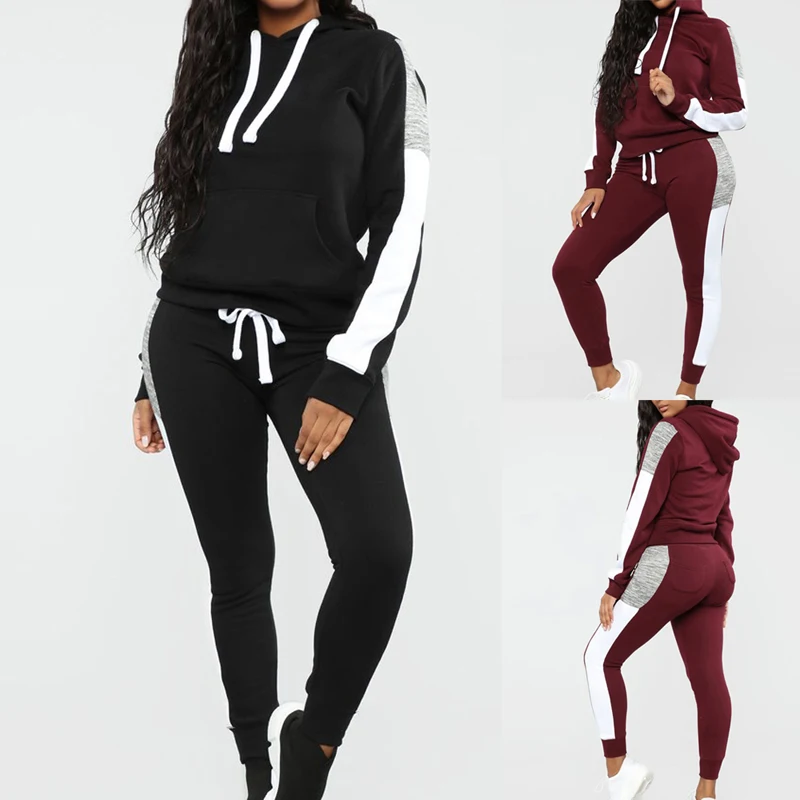 New Women Jogging Suits Running Set Women Hoodies Tracksuit Sweat Pants ...