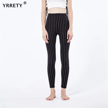 

YRRETY Women Leggings Pencil Elastic Stretchy Striped Plaid Print Pants Women Casual Autumn Women Trousers Elastic Waist Legging