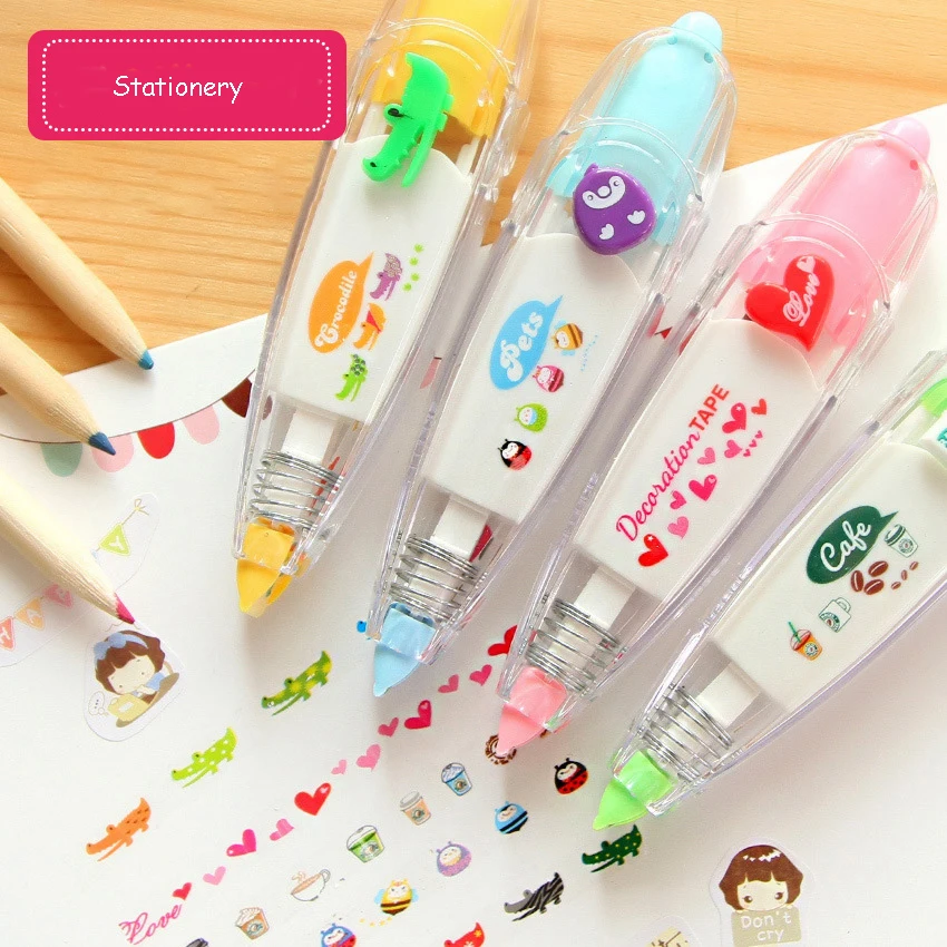 

Creative Cute Pattern Correction Tape DIY Album Scrapbook Masking Tape Decoration Students Stationery Press-type Corrector