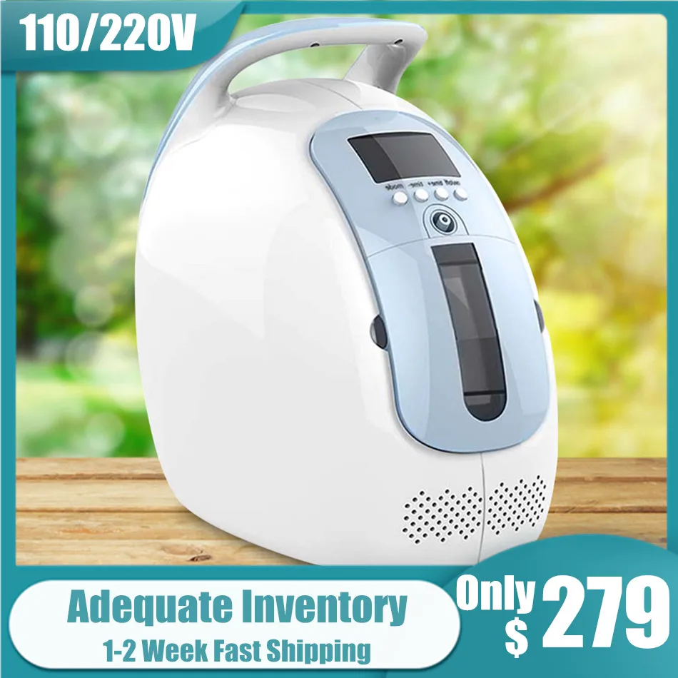 

Portable Oxygen Concentrator Generator Machine AC110/220V Air Purifier O2 Supply Household and Hospital Use 24Hours Continously