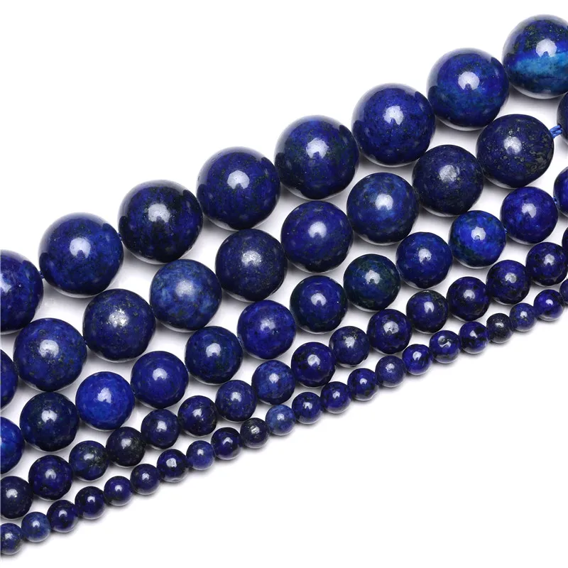 Natural Stone Beads Lapis Lazuli Round Loose Stone Beads For Jewelry Making DIY Handmade Bracelets 4/6/8/10/12mm