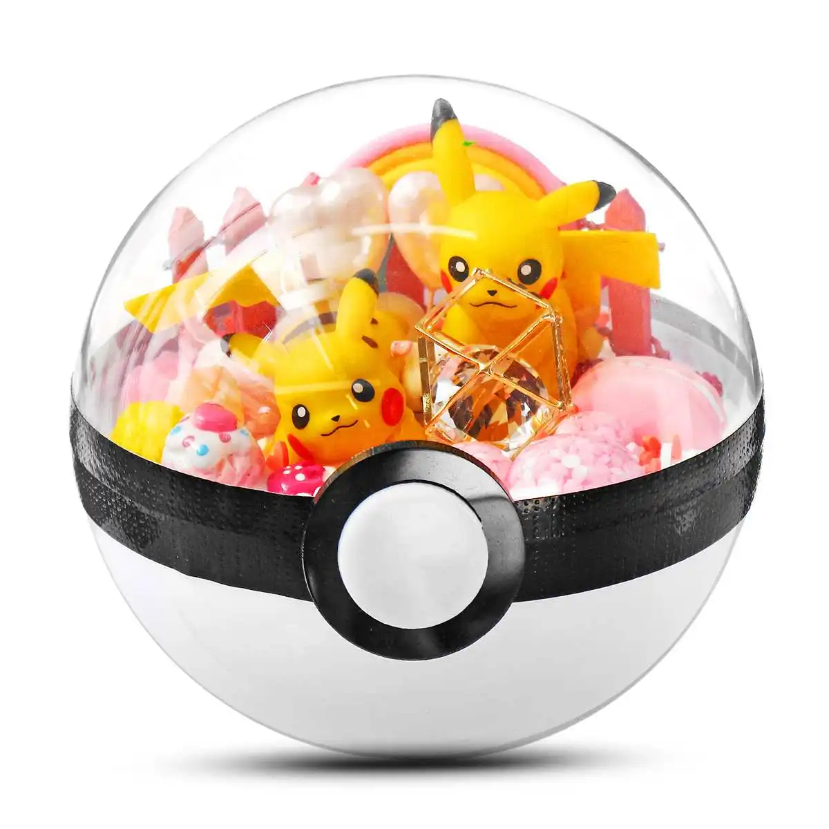 Прозрачный шар Pika Charizard Squirtle pokemones, фигурки, игрушки, украшение комнаты, подарок для детей, рождественские подарки для Пикачу - Цвет: 11