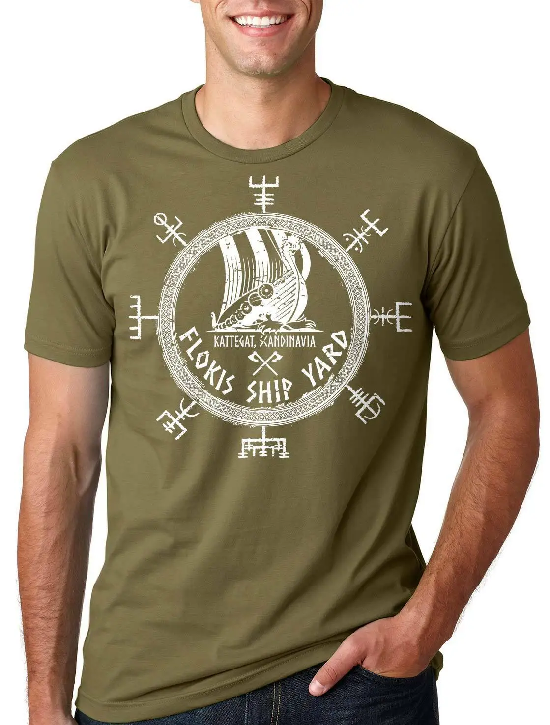 Flokis завод футболка Viking строитель Викинги Футболка вальгаллу Руна | Мужская